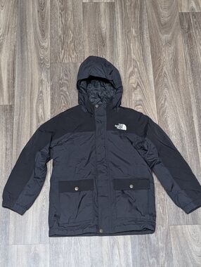 The North Face Youth M 10/12 DryVent 550-Down Hooded Winter Parka Jacket Black